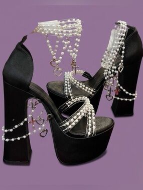 Sugar Thrillz x Dolls Kill - Holy Revelation Platform Heels - Black